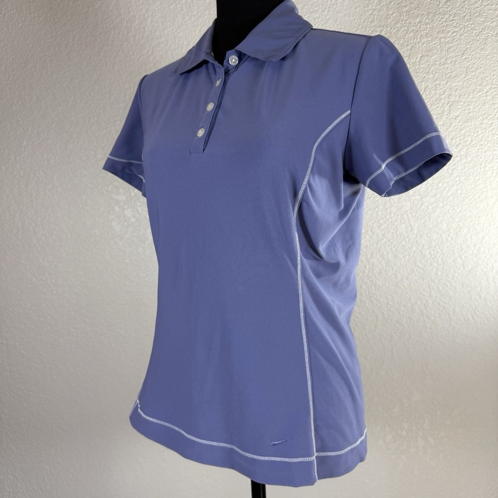 Nike Golf Womens Size Small Blue Periwinkle Dri Fit Shirt Sport Activewear - Picture 3 of 10